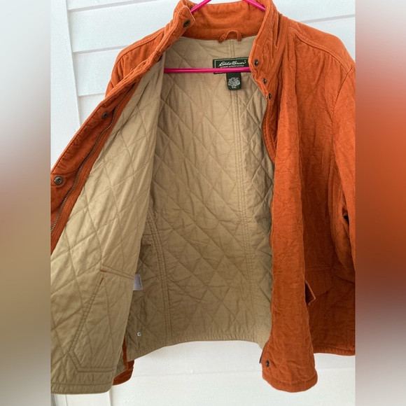 Eddie Bauer | Vintage Corduroy Quilted Jacket Burnt Orange Size XXL - Picture 6 of 13